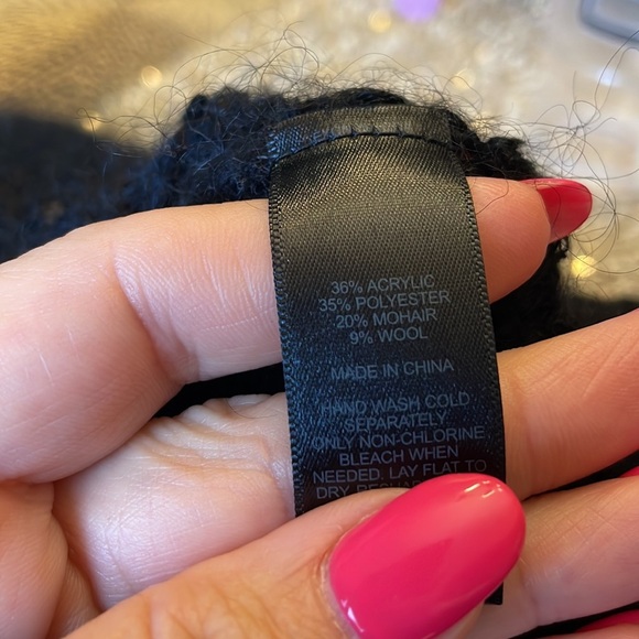 EXPRESS sequins embellished mohair wool black evening shrug cardigan bolero S - Picture 8 of 12